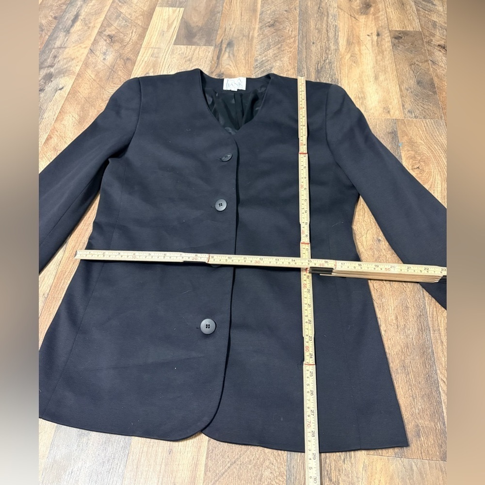 Jos A Bank Womens Blazer Size 10 Black Minimalist Career Office Jacket Workwear - Picture 3 of 4